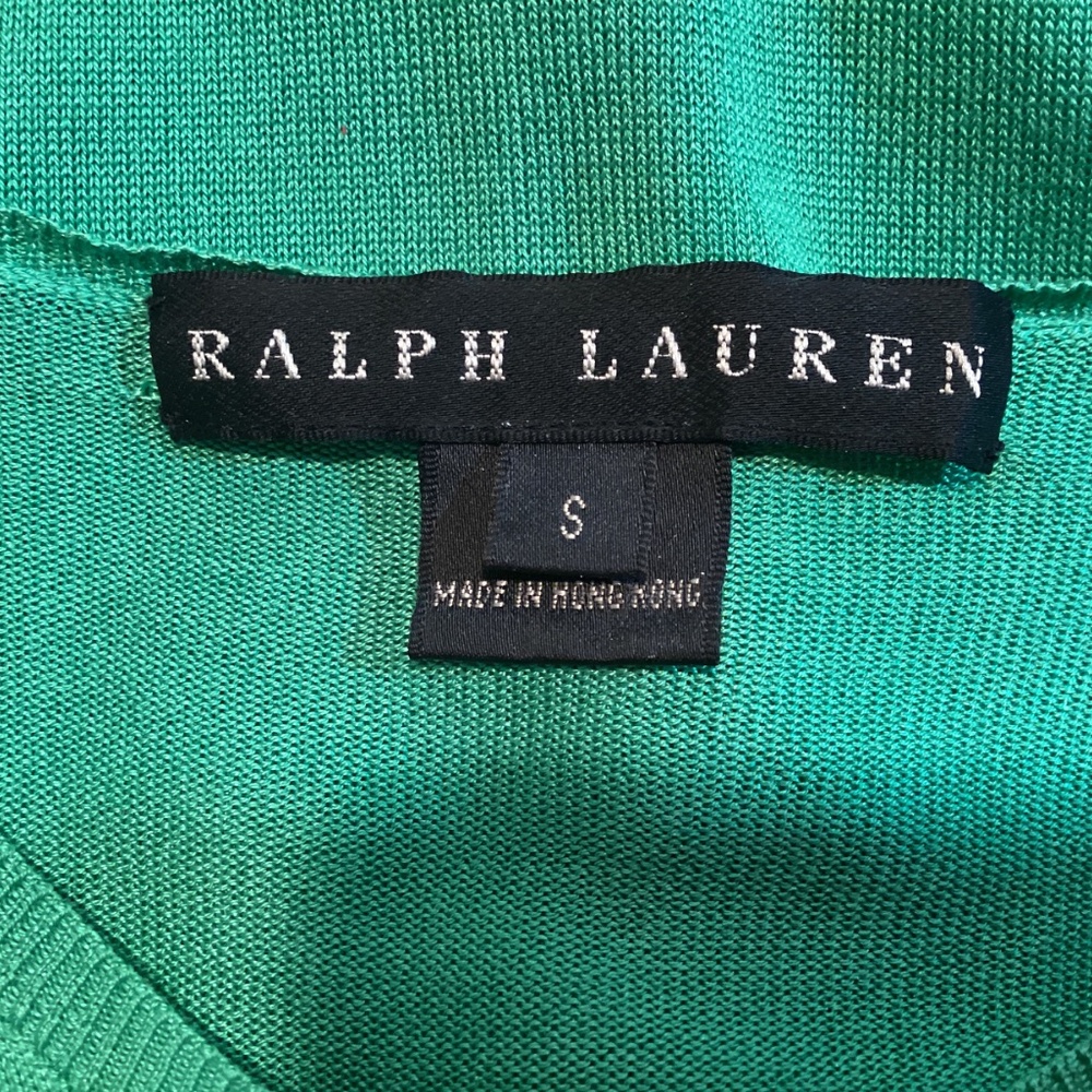 Vintage Ralph Lauren Black Label 100% Silk Cardigan Green S - Picture 7 of 9